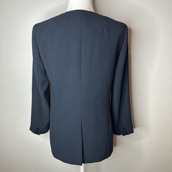 J Crew Women’s Navy Blue Long Sleeve Double Breasted Blazer Suit Jacket Size 8P - Picture 8 of 15